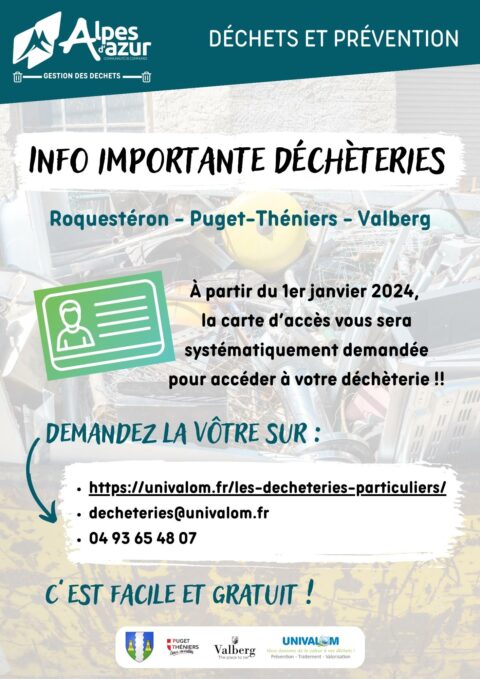 Affiche badge déchèterie Affiche dechetterie