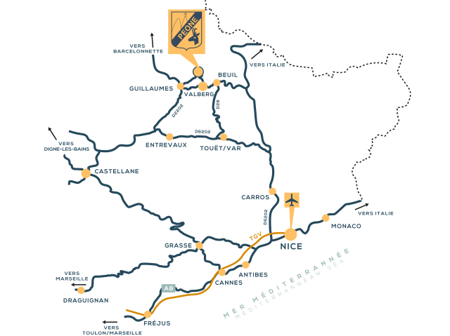 plan acces peone paca - © OT Valberg